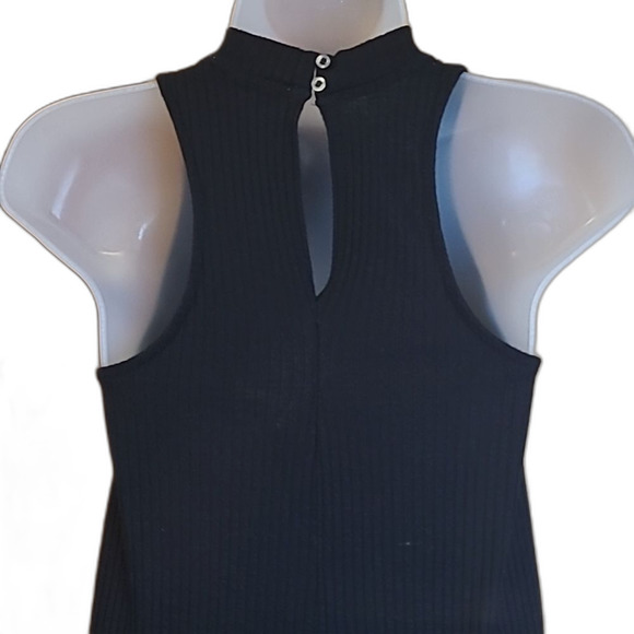 Hollister Micro Mini Dress Swing Flowy Sleeveless Mock Neck Racer Back Key Hole - Picture 5 of 16